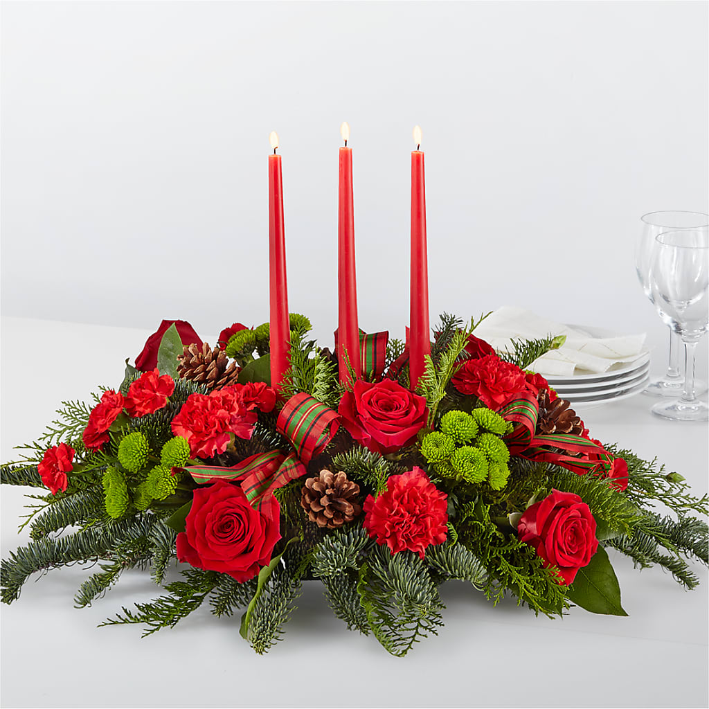 By the Candlelight Centerpiece – The Flower Boutique, Gettysburg PA