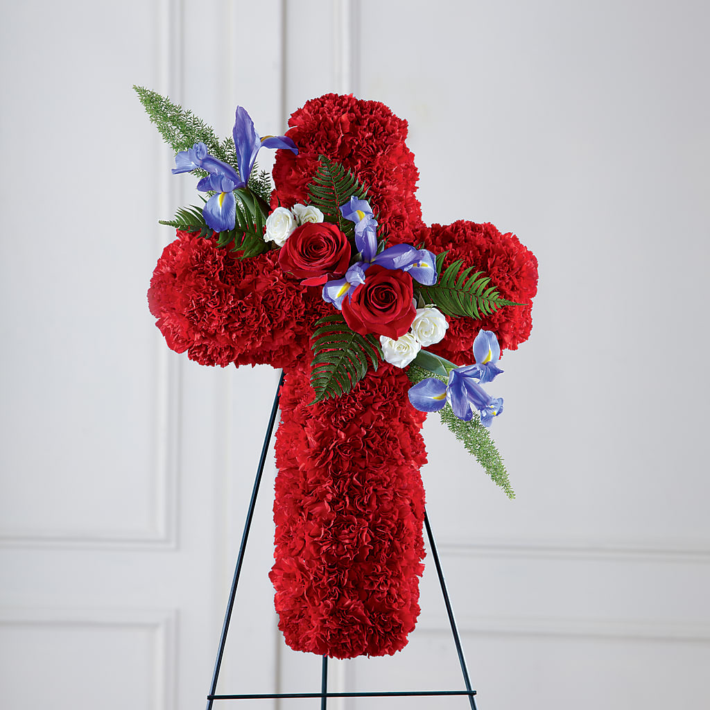 Faithful Hero Floral Cross – The Flower Boutique, Gettysburg PA