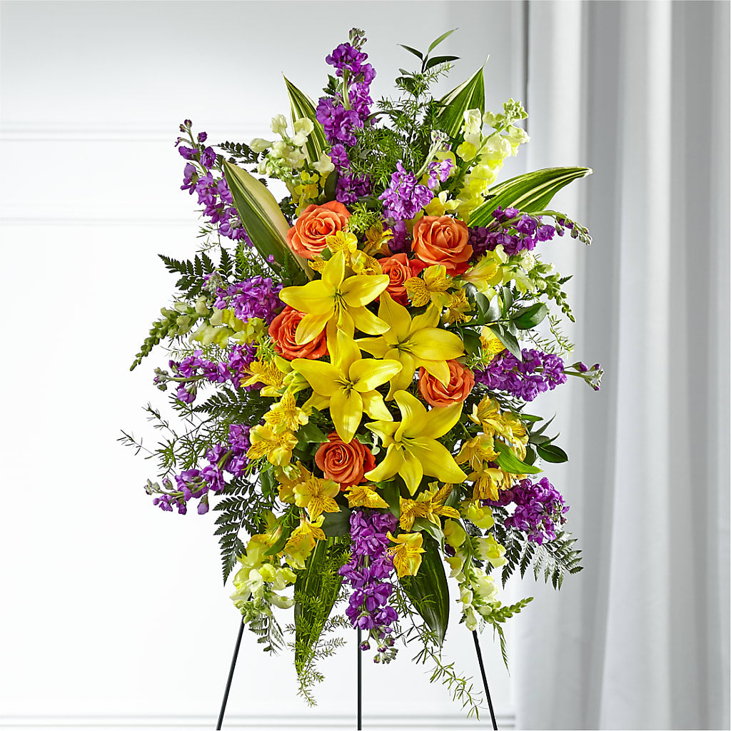 Thoughtful Prayers Standing Spray – The Flower Boutique, Gettysburg PA