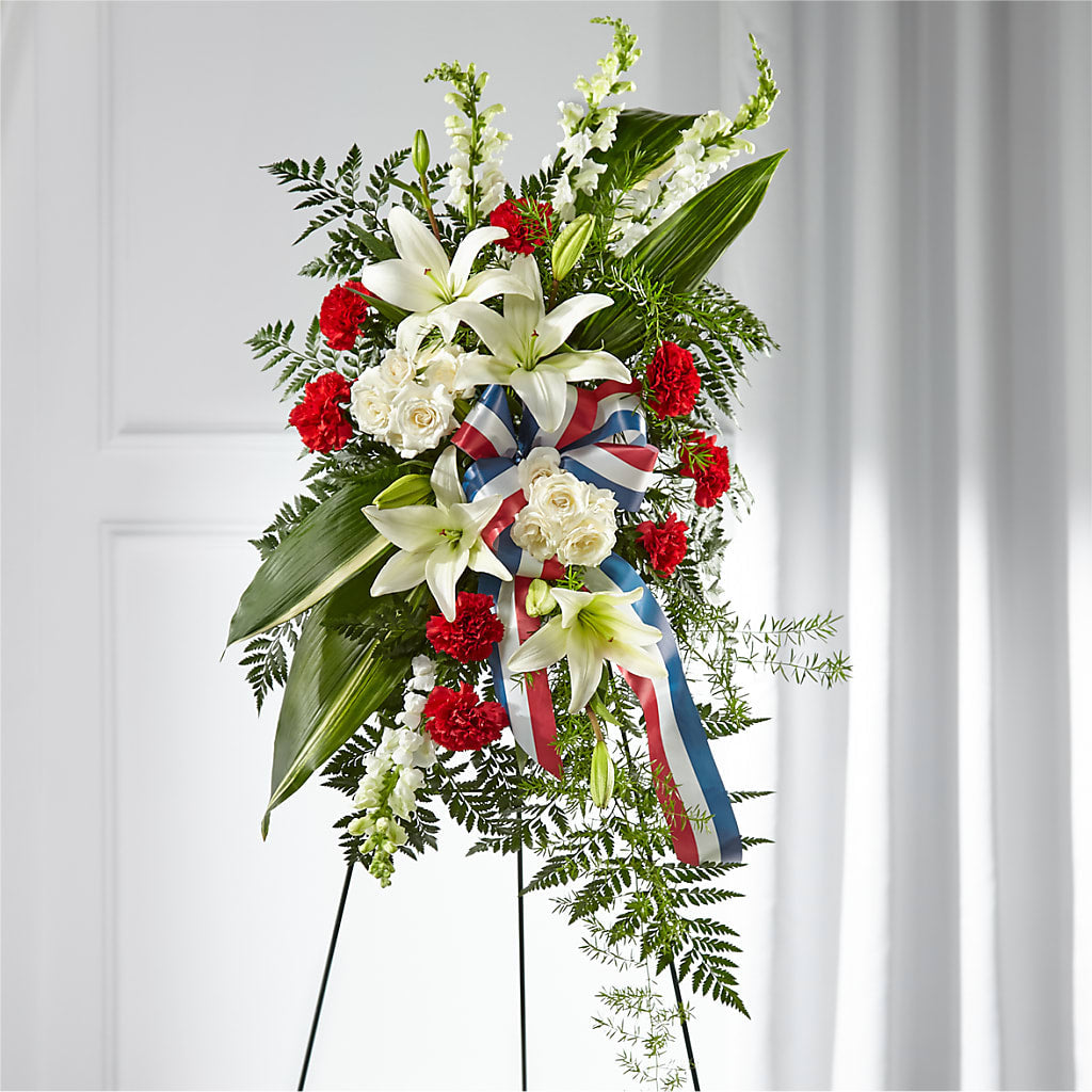 Stars of Life Standing Spray – The Flower Boutique, Gettysburg PA