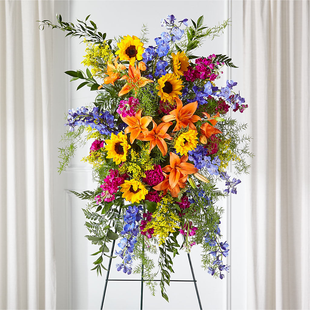 Sunlit Memories Standing Spray (Standard) – The Flower Boutique, Gettysburg PA