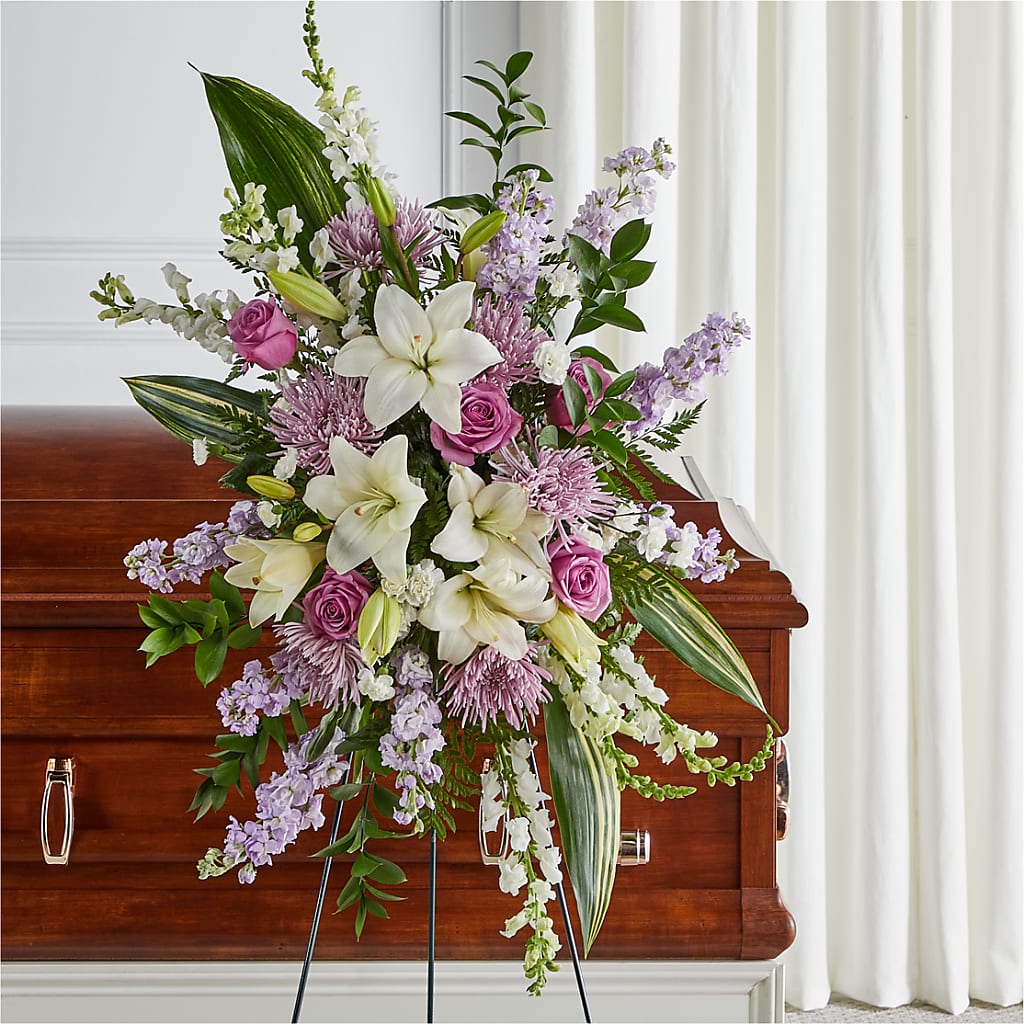Grateful Hearts Standing Spray – The Flower Boutique, Gettysburg PA