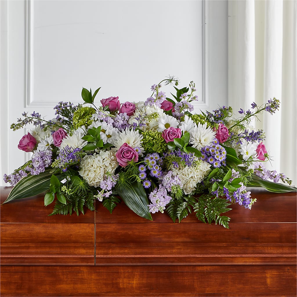Meadows of Serenity Casket Spray – The Flower Boutique, Gettysburg PA