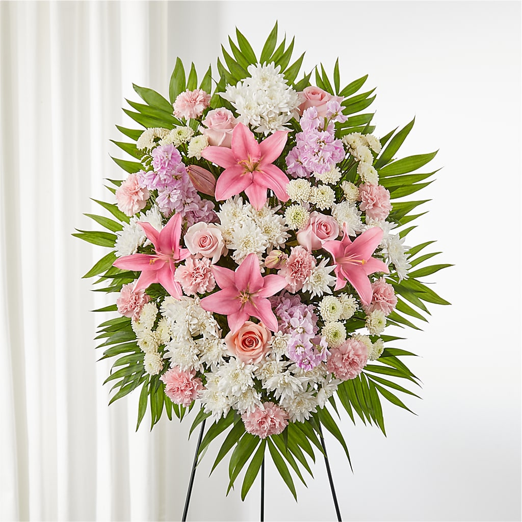Offering Solace Standing Spray – The Flower Boutique, Gettysburg PA