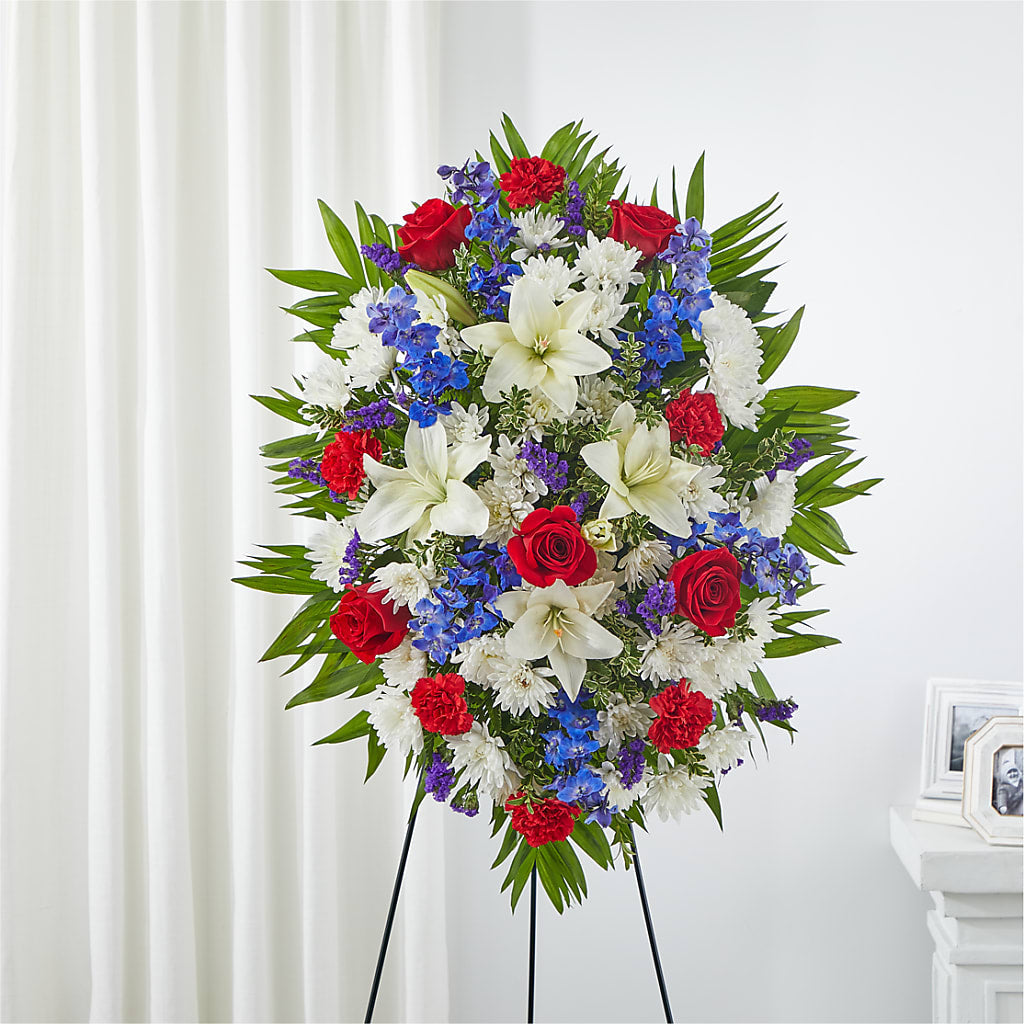 Cherished Service Standing Spray – The Flower Boutique, Gettysburg PA