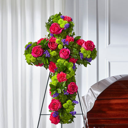 Tribute Rose Floral Cross –  The Flower Boutique, Gettysburg PA