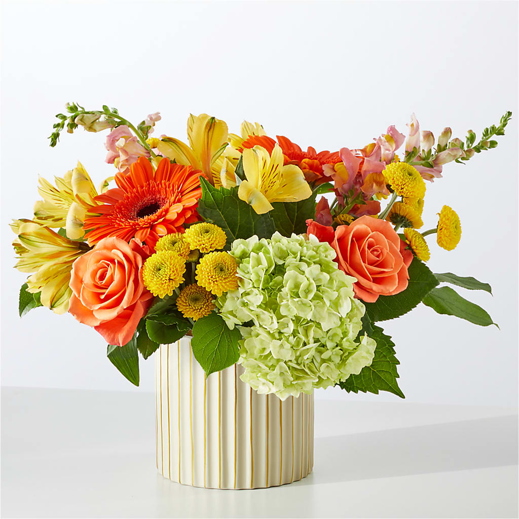 Autumn Sunshine Bouquet with Ivory Vase –  The Flower Boutique, Gettysburg PA