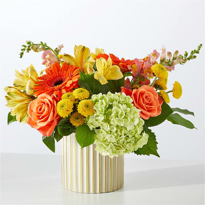 Autumn Sunshine Bouquet with Ivory Vase –  The Flower Boutique, Gettysburg PA