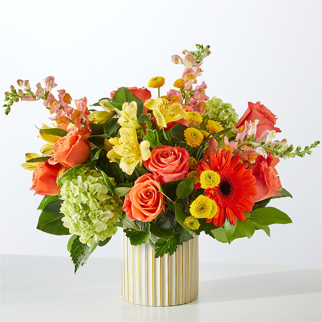 Autumn Sunshine Bouquet with Ivory Vase –  The Flower Boutique, Gettysburg PA