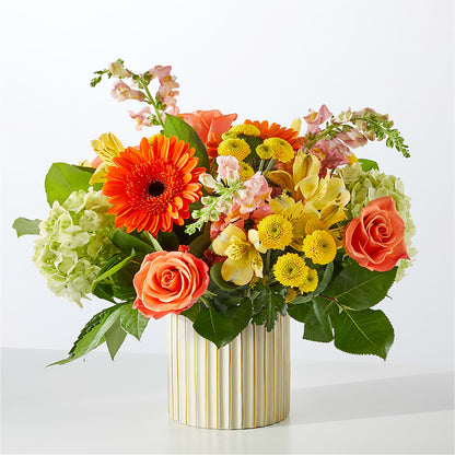 Autumn Sunshine Bouquet with Ivory Vase –  The Flower Boutique, Gettysburg PA