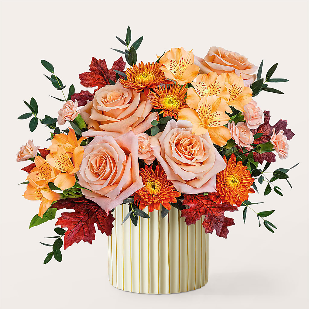 Spiced Latte Bouquet with Ivory Vase –  The Flower Boutique, Gettysburg PA