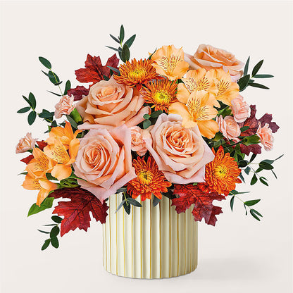 Spiced Latte Bouquet with Ivory Vase –  The Flower Boutique, Gettysburg PA