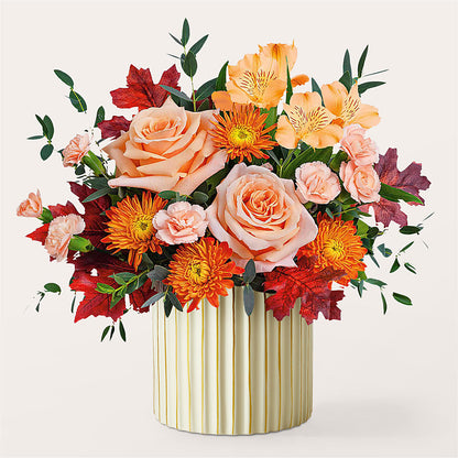 Spiced Latte Bouquet with Ivory Vase –  The Flower Boutique, Gettysburg PA
