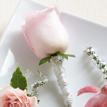 Pink Rose Boutonniere –  The Flower Boutique, Gettysburg PA