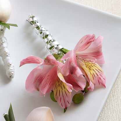 Pink Peruvian Lily Boutonniere –  The Flower Boutique, Gettysburg PA