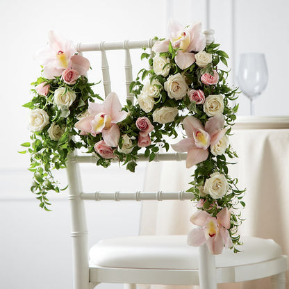 Orchid Rose Chair Décor –  The Flower Boutique, Gettysburg PA