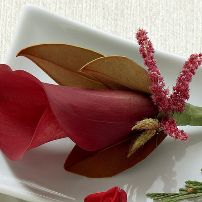 Red Calla Boutonniere –  The Flower Boutique, Gettysburg PA