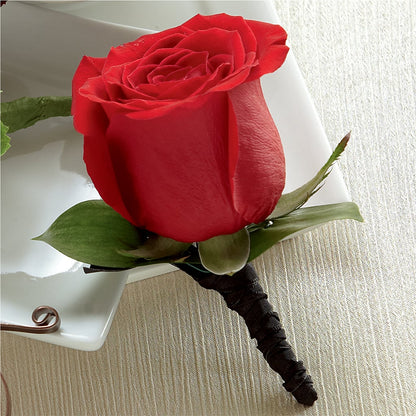 Red Rose Boutonniere –  The Flower Boutique, Gettysburg PA